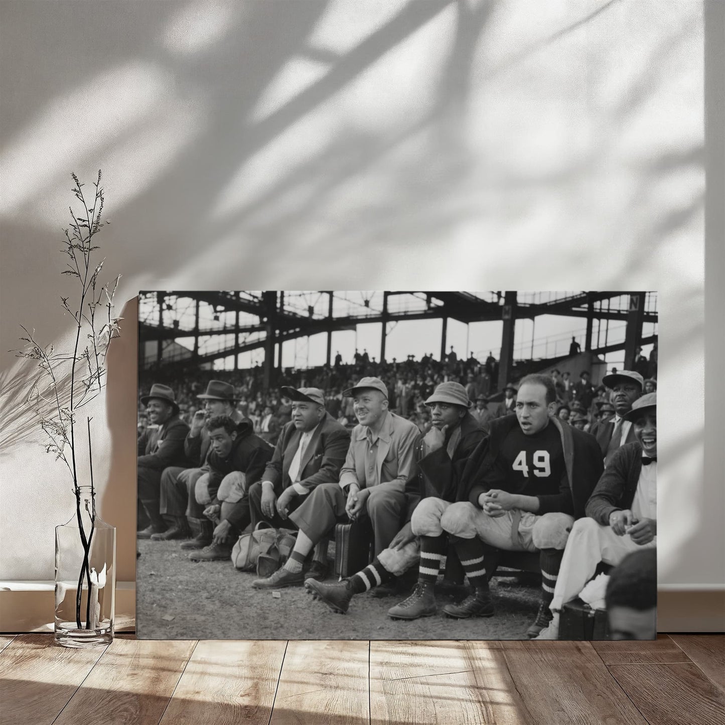 Canvas Wall Art - U St. Lions vs. Baltimore Royales Football Bench and Stands, 1941