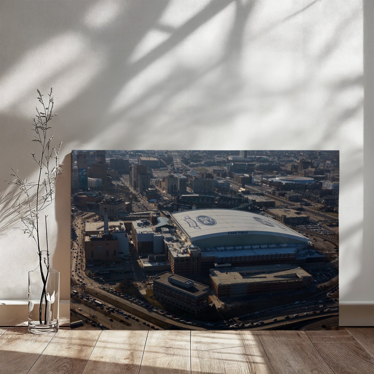 Canvas Wall Art - Ford Field, the domed multipurpose stadium that is home to the Detroit Lions of the NFL