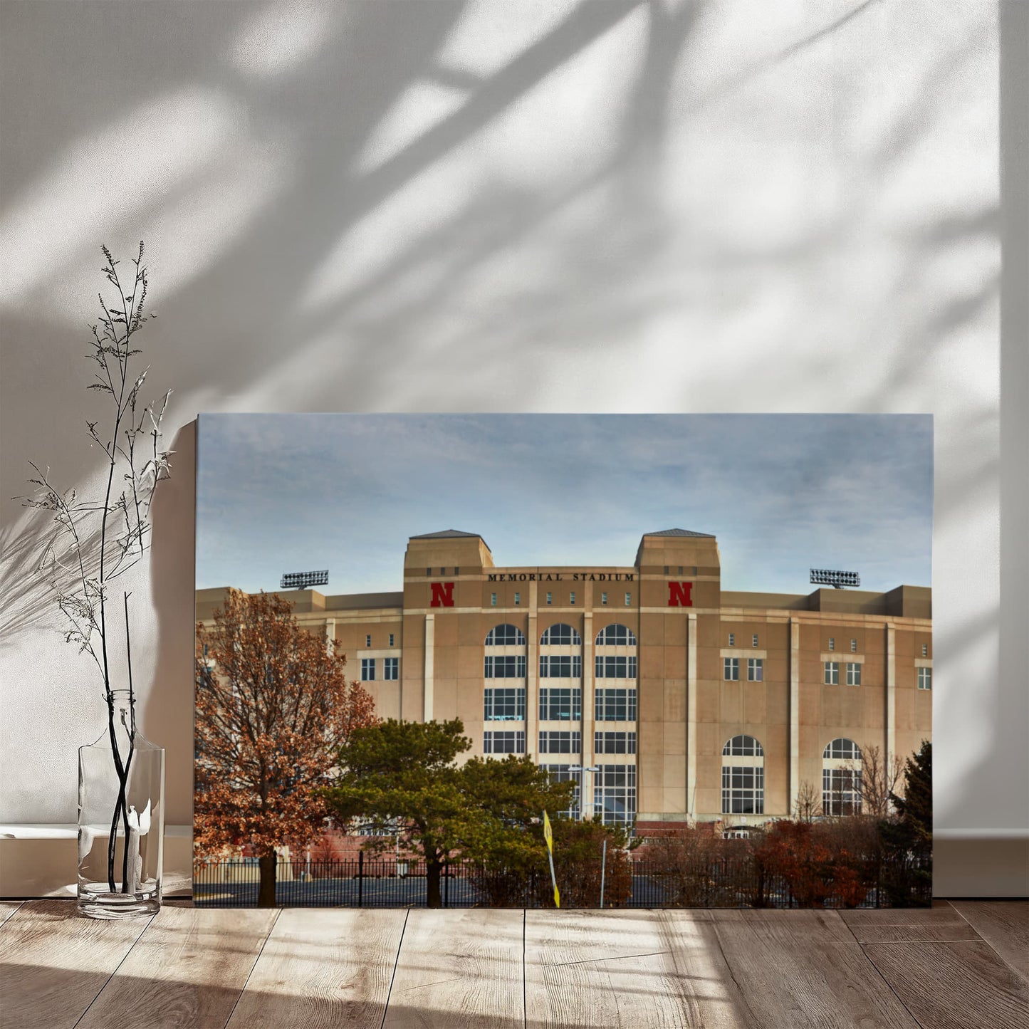 Canvas Wall Art - Memorial Stadium, home to the University of Nebraska Cornhusker football team in Lincoln, the capital city of the midwest-U.S. state of Nebraska