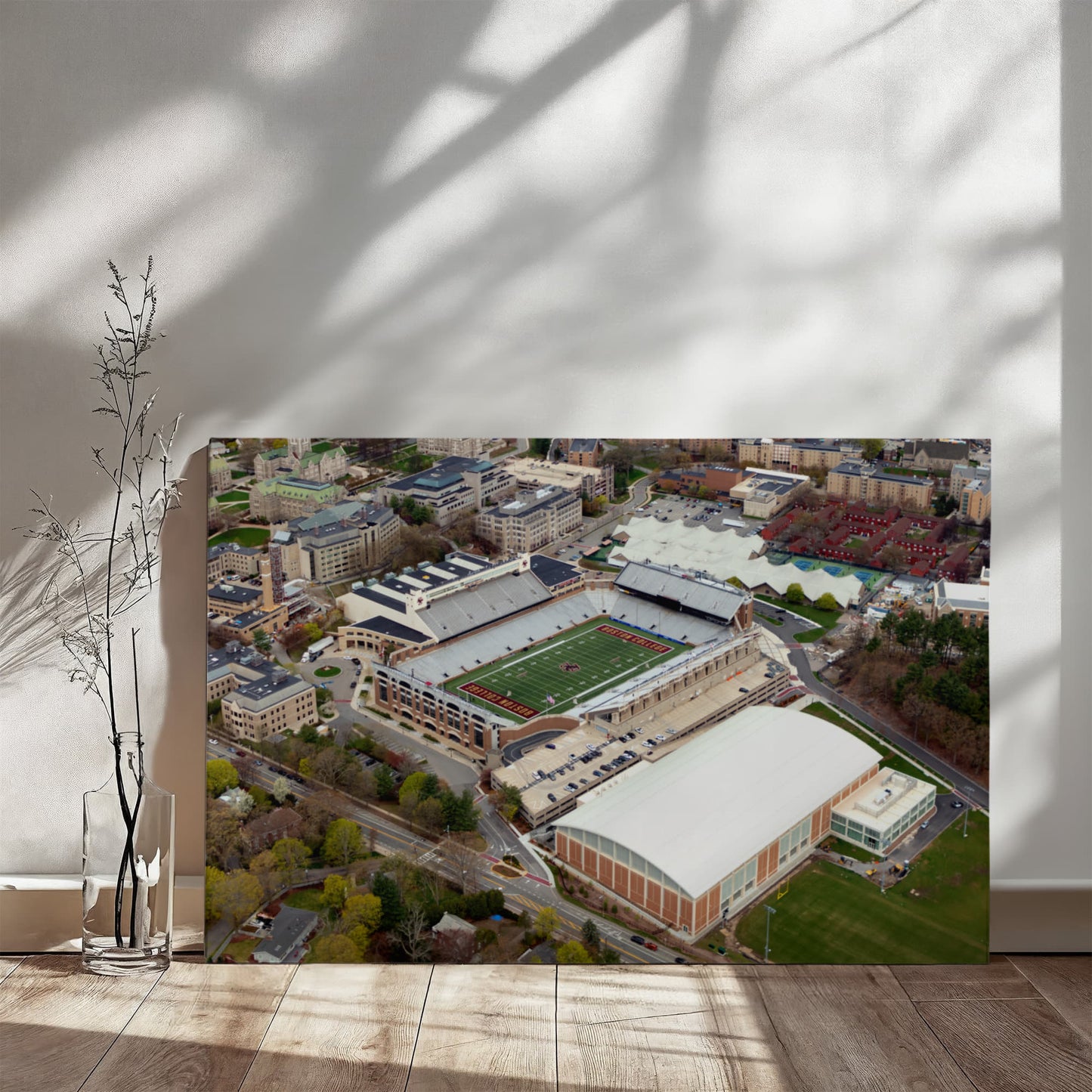 Canvas Wall Art - Boston College campus in the affluent village of Chestnut Hill, west of the city, with a focus on Alumni Stadium, the university's football field