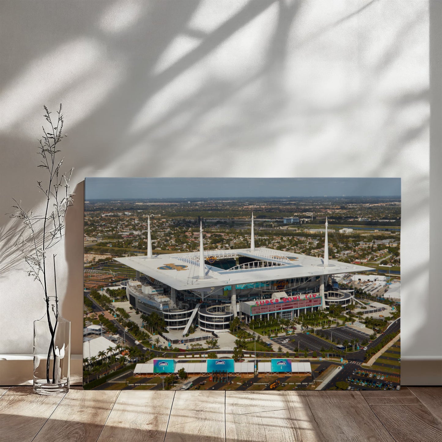 Canvas Wall Art - Aerial view of Hard Rock Stadium in Miami Gardens, a city just north of Miami, Florida
