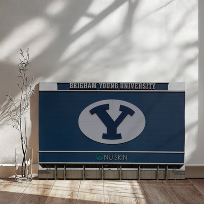 Canvas Wall Art - The simple Y, erected here on the back of the football stadium scoreboard, has become a symbol at Brigham Young University in Provo, Utah