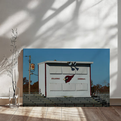 Canvas Wall Art - The stands and press box at the football stadium where the Dollarway High School Cardinals team plays in White Hall