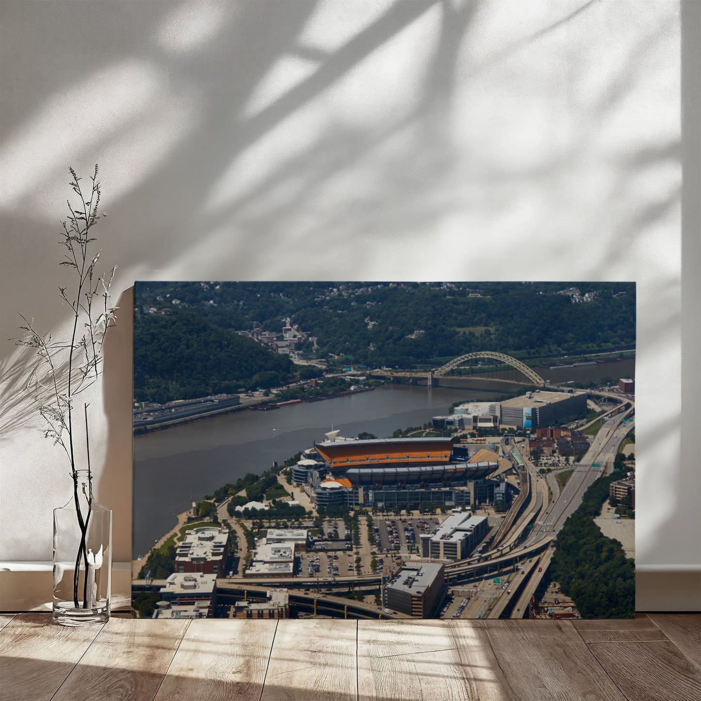 Canvas Wall Art - Aerial view of Pittsburgh, Pennsylvania, Pittsburgh Steelers' Heinz Field football