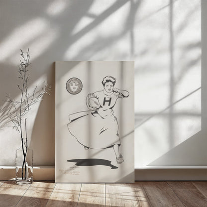 Canvas Wall Art - Woman Playing Football, Harvard University, 1905
