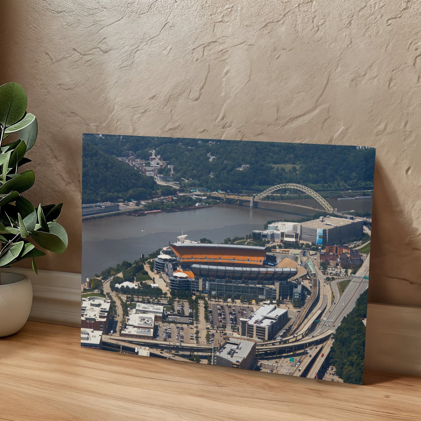 Canvas Wall Art - Aerial view of Pittsburgh, Pennsylvania, Pittsburgh Steelers' Heinz Field football