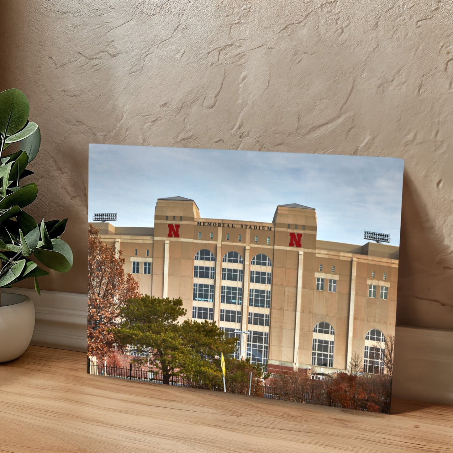 Canvas Wall Art - Memorial Stadium, home to the University of Nebraska Cornhusker football team in Lincoln, the capital city of the midwest-U.S. state of Nebraska