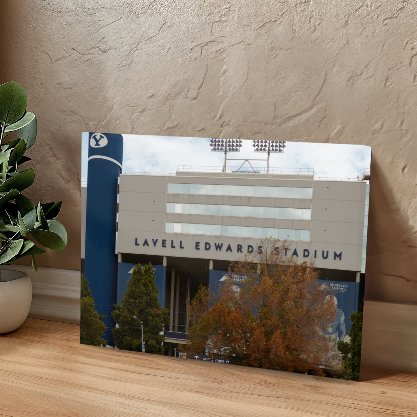 Canvas Wall Art - Lavell Edwards Stadium, named after the longtime football coach at Brigham Young University in Provo, in the western state of Uta