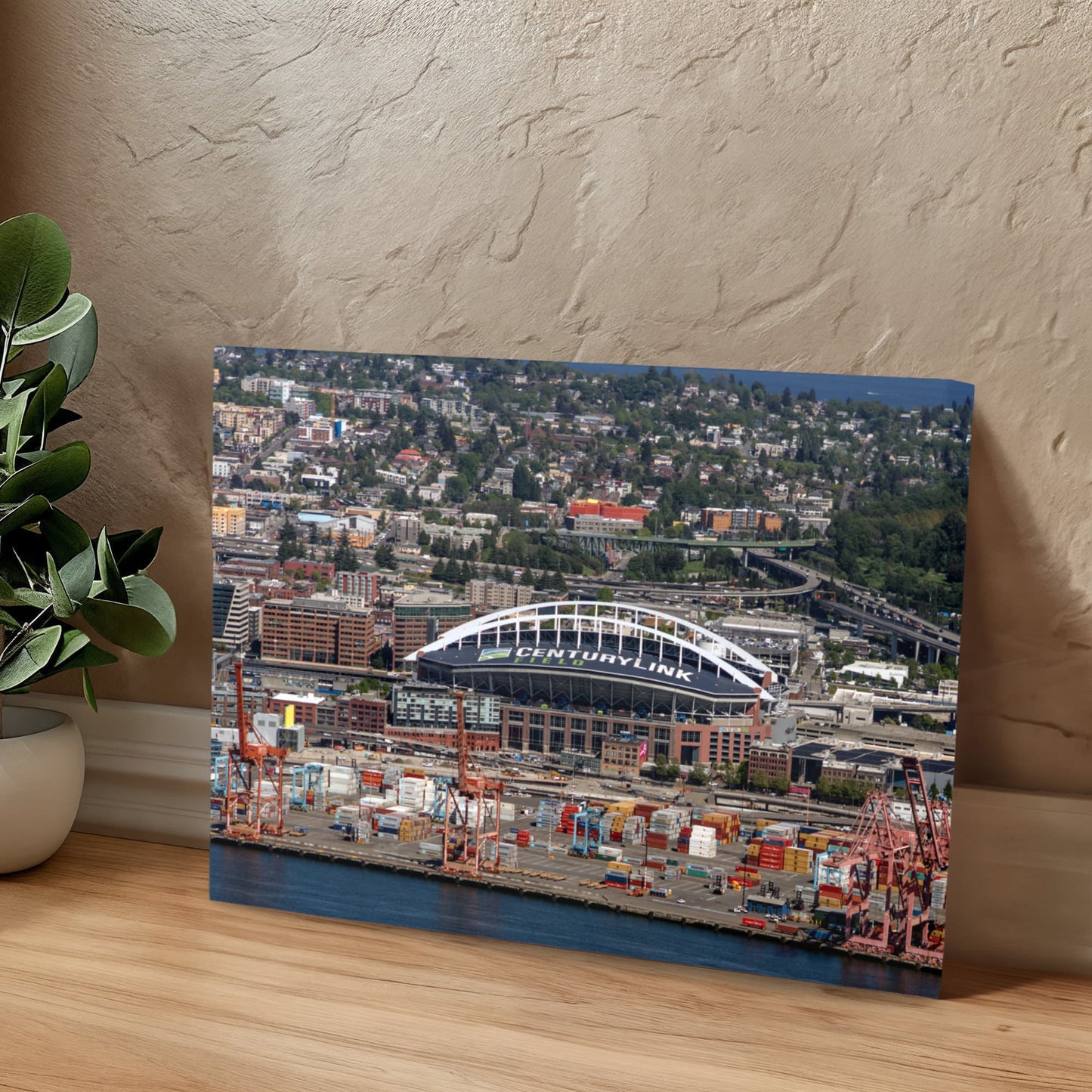 Canvas Wall Art - Aerial view of Seattle, Washington, CenturyLink Field home of the Seattle Seahawks NFL football team