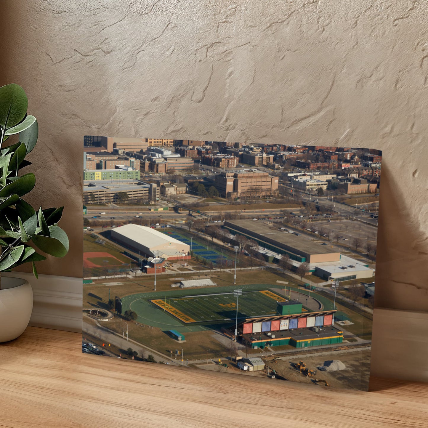 Canvas Wall Art - Detroit, Michigan, Wayne State University campus, including its football stadium