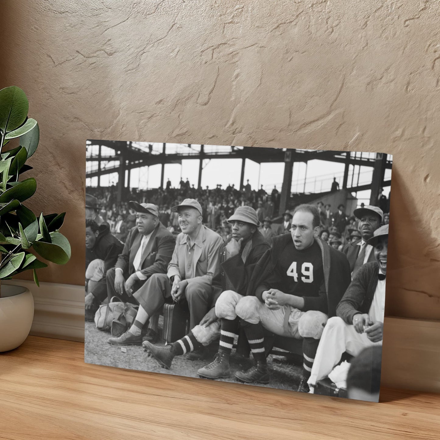 Canvas Wall Art - U St. Lions vs. Baltimore Royales Football Bench and Stands, 1941