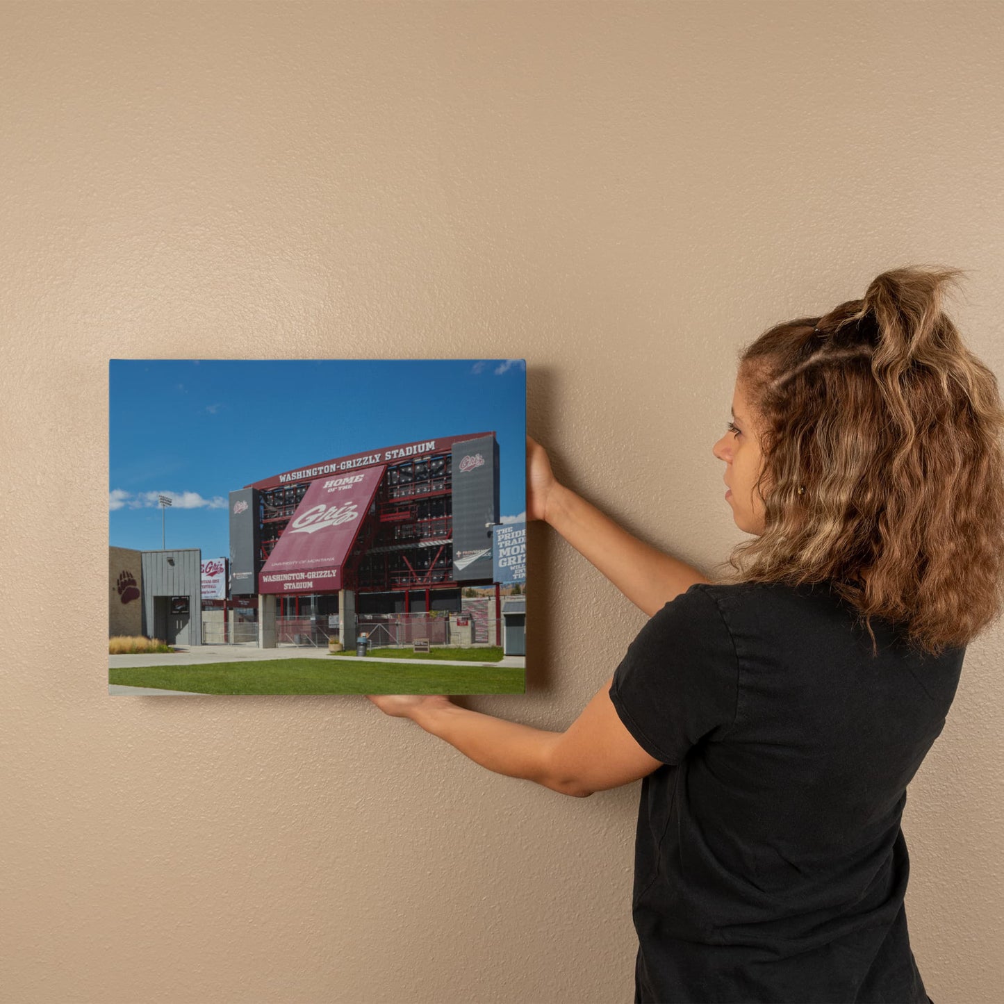 Canvas Wall Art - Washington-Grizzly Stadium, the home field of the University of Montana's football team, nicknamed the Grizzlies, in Missoula