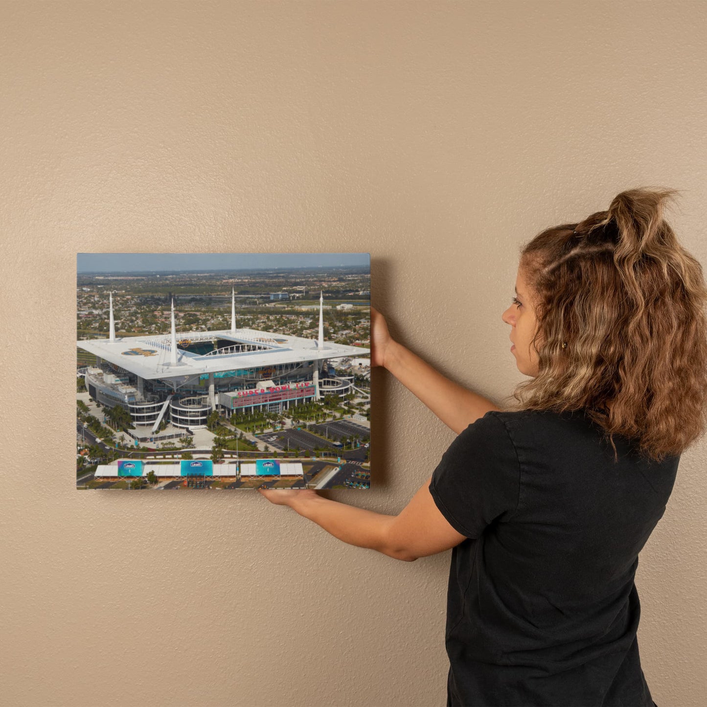 Canvas Wall Art - Aerial view of Hard Rock Stadium in Miami Gardens, a city just north of Miami, Florida