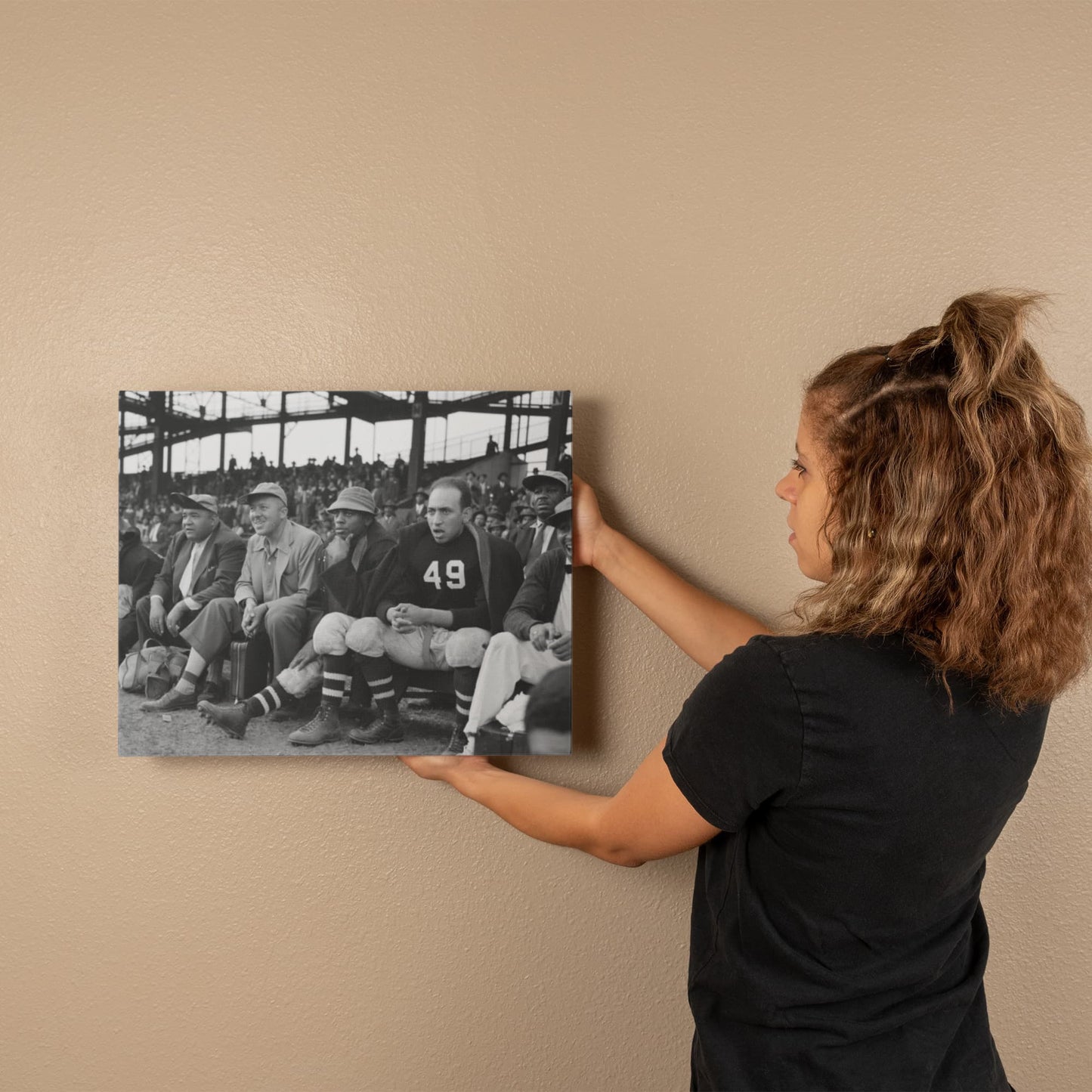 Canvas Wall Art - U St. Lions vs. Baltimore Royales Football Bench and Stands, 1941