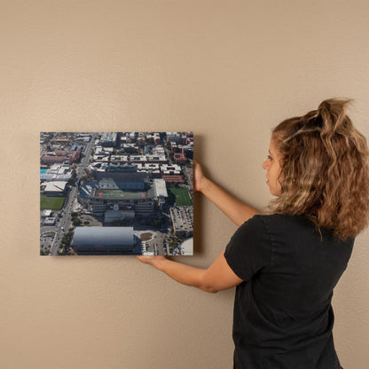 Canvas Wall Art - Aerial view of the Tucson, Arizona, area, with a focus on the University of Arizona campus, football stadium and arena