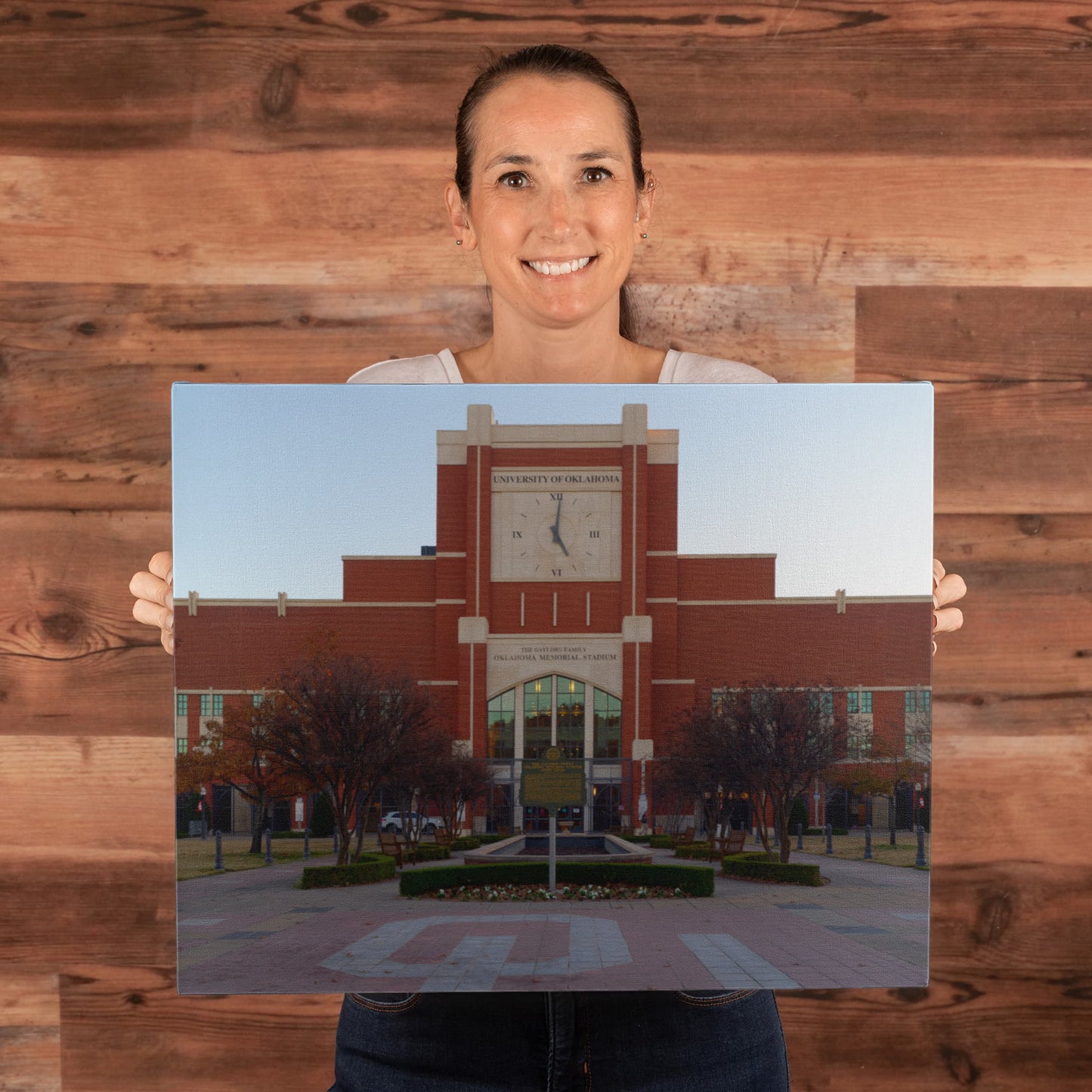 Canvas Wall Art - The Gaylord Family Oklahoma Memorial Stadium in Norman, a prominent suburb of the Oklahoma capital city, is the home field of the Oklahoma Sooners football teamty