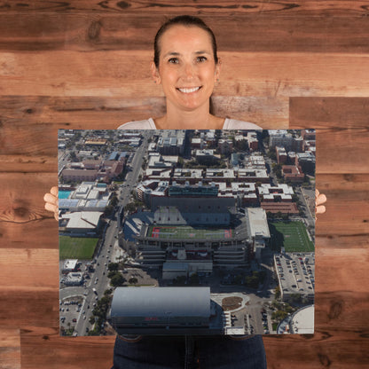 Canvas Wall Art - Aerial view of the Tucson, Arizona, area, with a focus on the University of Arizona campus, football stadium and arena