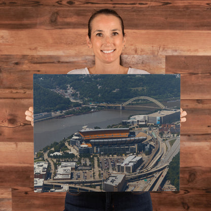 Canvas Wall Art - Aerial view of Pittsburgh, Pennsylvania, Pittsburgh Steelers' Heinz Field football