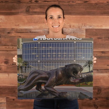 Canvas Wall Art - Bronze sculpture of the beast outside TIAA Bank Field, the home stadium of the Jacksonville Jaguars of the NFL, in Jacksonville, Florida