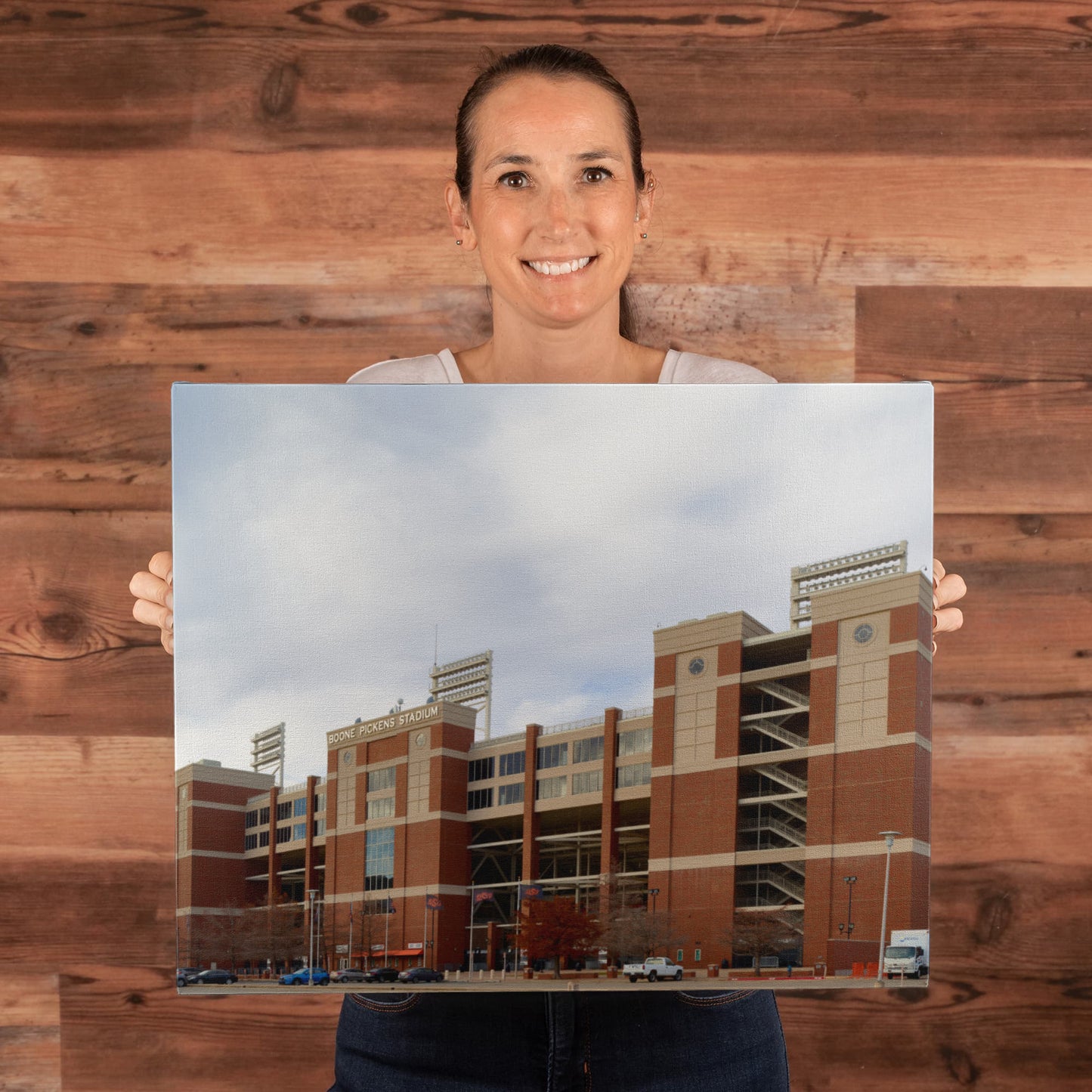 Canvas Wall Art - Boone Pickens Stadium, the home facility of the Cowboys football team at Oklahoma State University in Stillwater