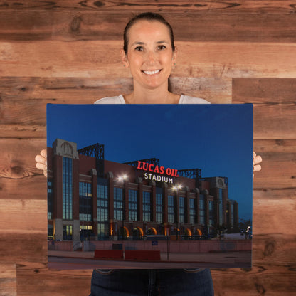 Canvas Wall Art - Dusk shot of Lucas Oil Stadium, home of the Indianapolis Colts NFL team, 2016