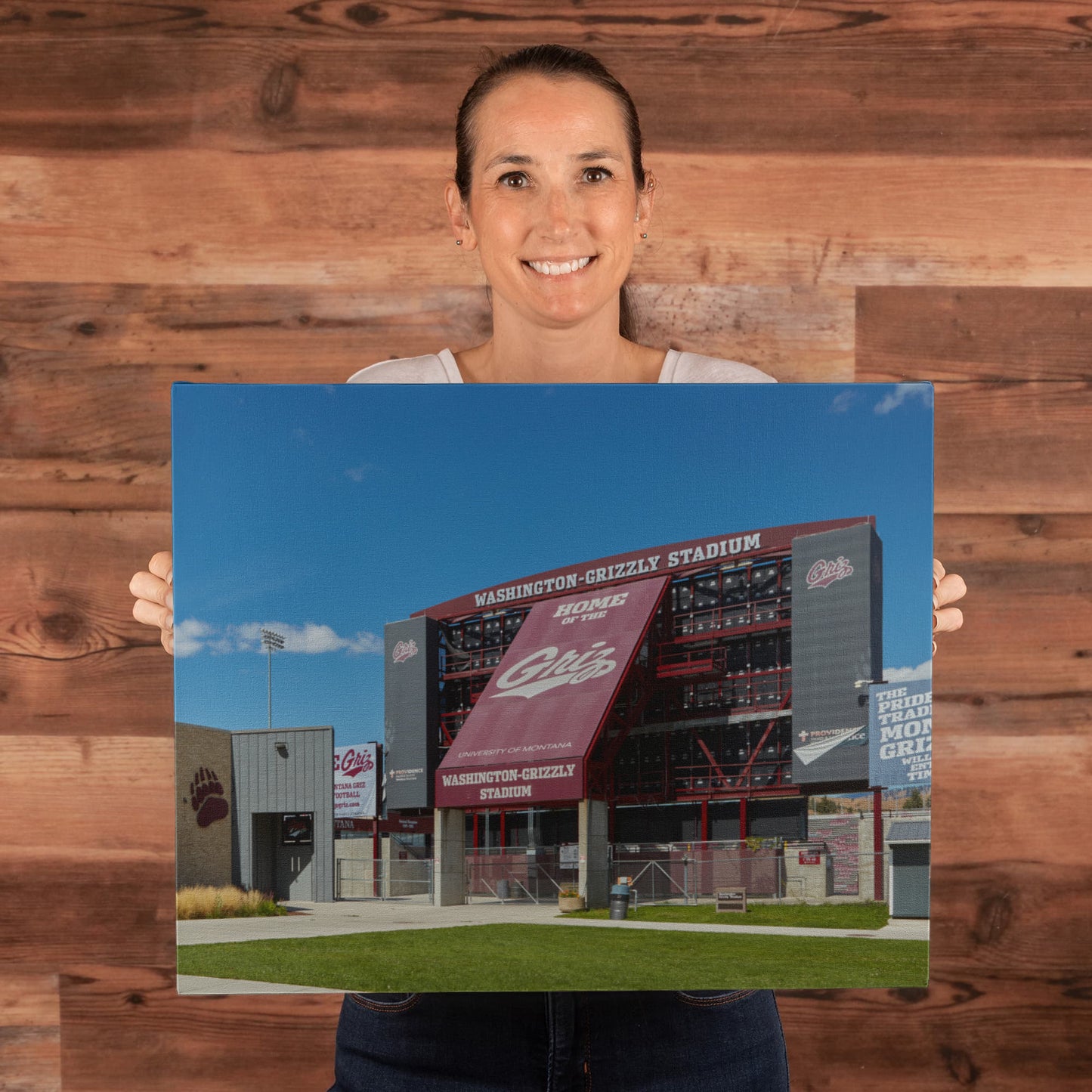 Canvas Wall Art - Washington-Grizzly Stadium, the home field of the University of Montana's football team, nicknamed the Grizzlies, in Missoula