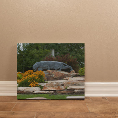 Canvas Wall Art - Statue of a stalking cougar outside the football stadium at Brigham Young University in Provo, city in the western state of Utah