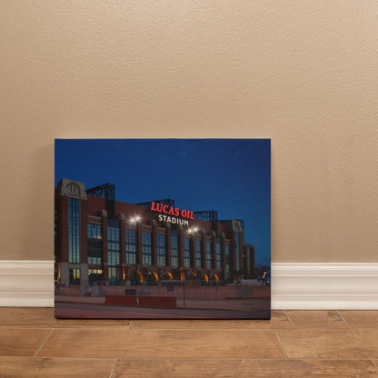 Canvas Wall Art - Dusk shot of Lucas Oil Stadium, home of the Indianapolis Colts NFL team, 2016