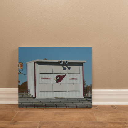 Canvas Wall Art - The stands and press box at the football stadium where the Dollarway High School Cardinals team plays in White Hall
