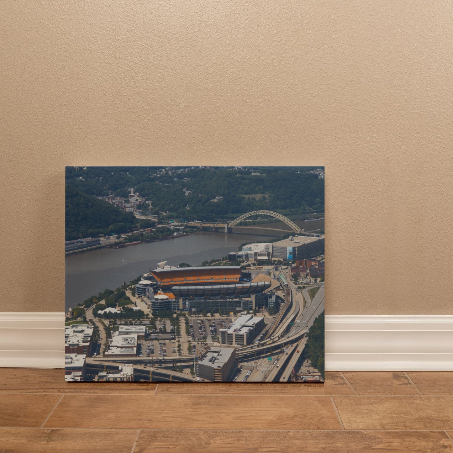 Canvas Wall Art - Aerial view of Pittsburgh, Pennsylvania, Pittsburgh Steelers' Heinz Field football