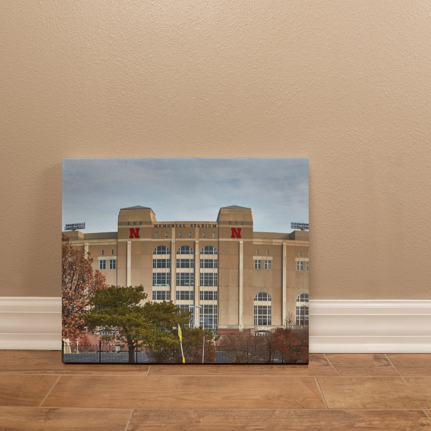 Canvas Wall Art - Memorial Stadium, home to the University of Nebraska Cornhusker football team in Lincoln, the capital city of the midwest-U.S. state of Nebraska
