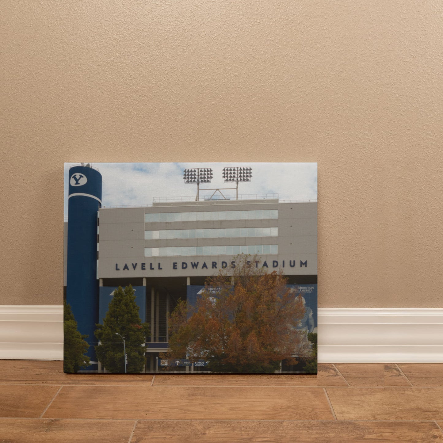 Canvas Wall Art - Lavell Edwards Stadium, named after the longtime football coach at Brigham Young University in Provo, in the western state of Uta