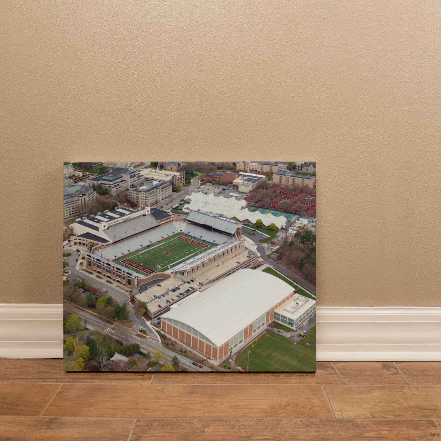 Canvas Wall Art - Boston College campus in the affluent village of Chestnut Hill, west of the city, with a focus on Alumni Stadium, the university's football field