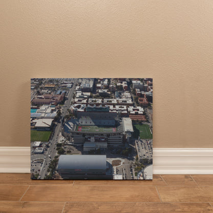 Canvas Wall Art - Aerial view of the Tucson, Arizona, area, with a focus on the University of Arizona campus, football stadium and arena