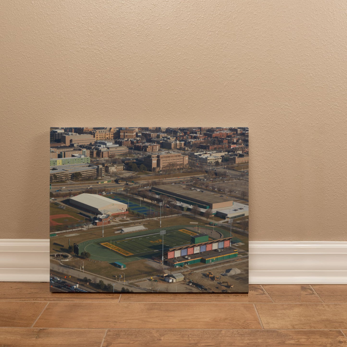 Canvas Wall Art - Detroit, Michigan, Wayne State University campus, including its football stadium