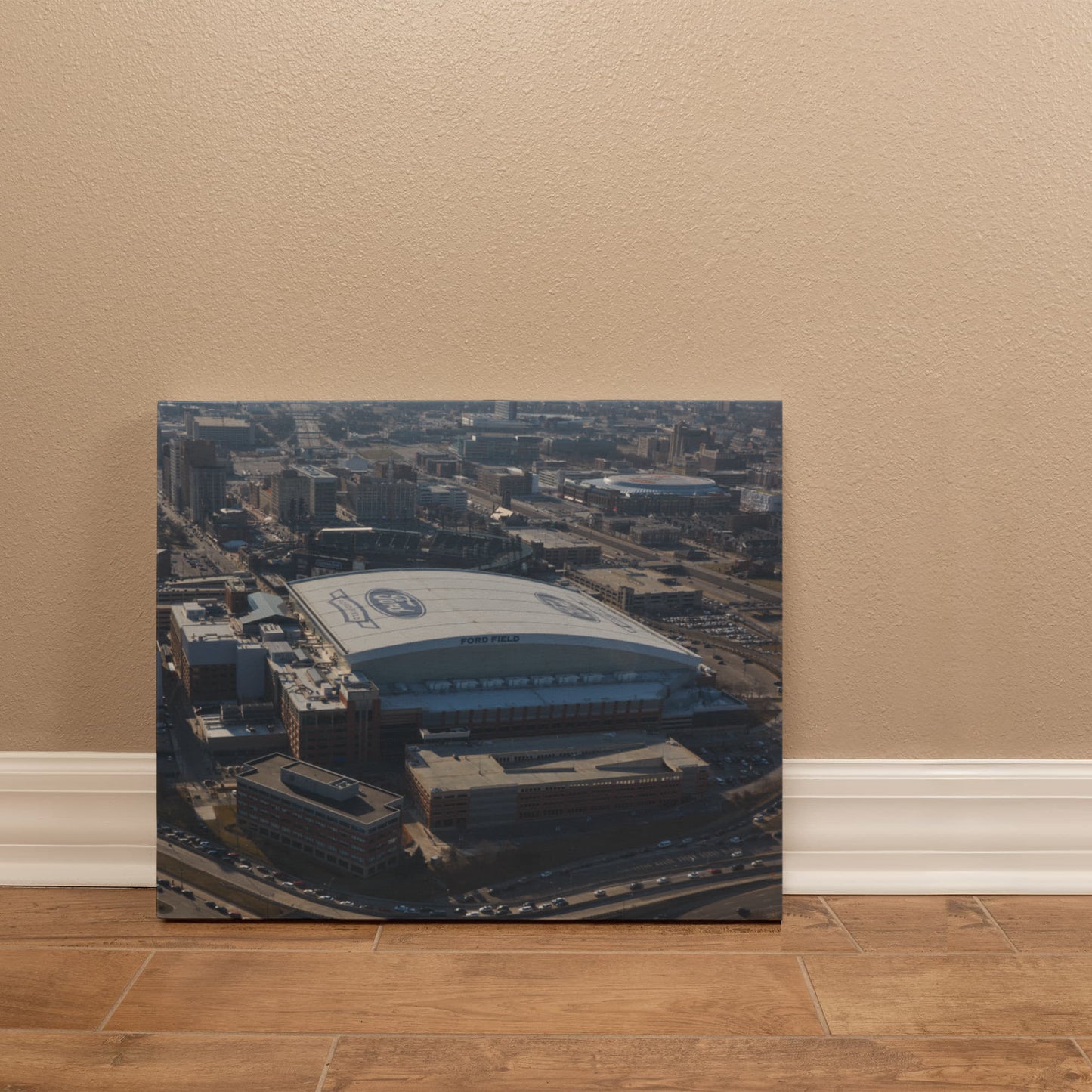 Canvas Wall Art - Ford Field, the domed multipurpose stadium that is home to the Detroit Lions of the NFL