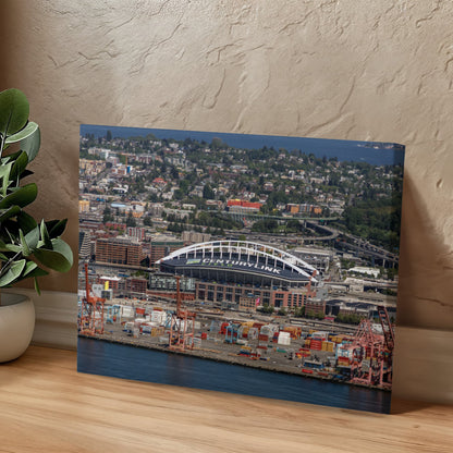 Canvas Wall Art - Aerial view of Seattle, Washington, CenturyLink Field home of the Seattle Seahawks NFL football team