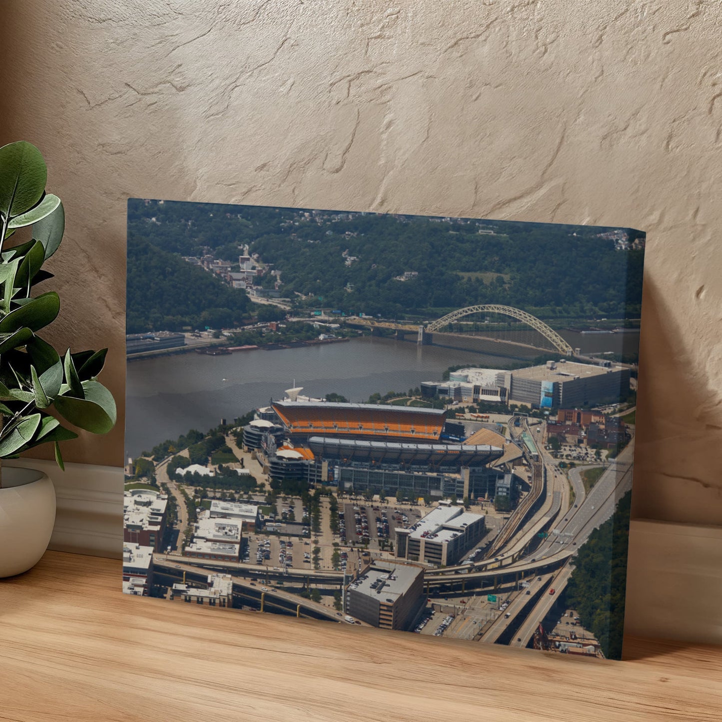 Canvas Wall Art - Aerial view of Pittsburgh, Pennsylvania, Pittsburgh Steelers' Heinz Field football