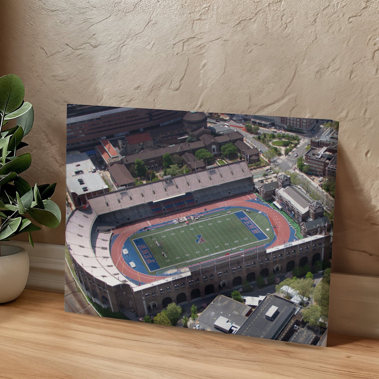 Canvas Wall Art - Aerial view of Philadelphia, Pennsylvania, with a focus on Franklin Field, home of the Penn Relays