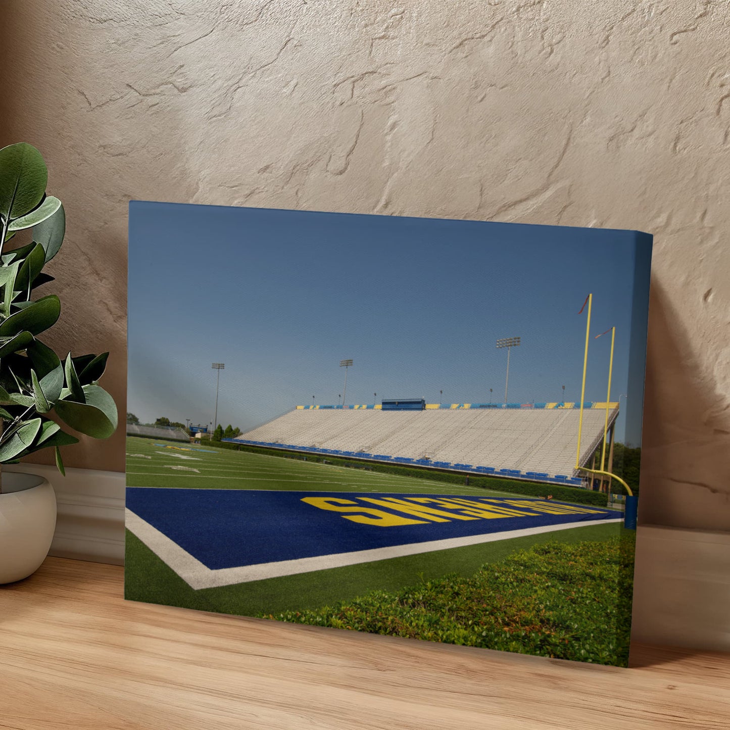 Canvas Wall Art - Field-level view of Tubby Raymond Field, the football stadium at the University of Delaware in Newark