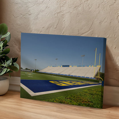 Canvas Wall Art - Field-level view of Tubby Raymond Field, the football stadium at the University of Delaware in Newark