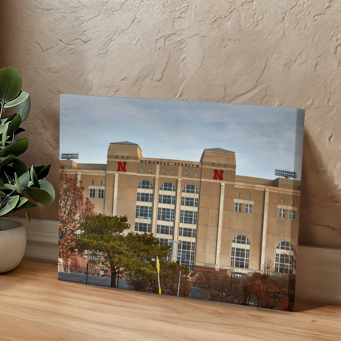 Canvas Wall Art - Memorial Stadium, home to the University of Nebraska Cornhusker football team in Lincoln, the capital city of the midwest-U.S. state of Nebraska