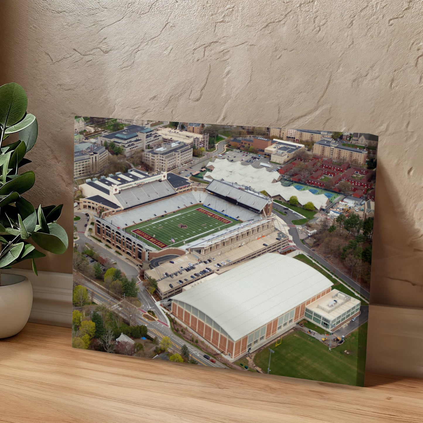 Canvas Wall Art - Boston College campus in the affluent village of Chestnut Hill, west of the city, with a focus on Alumni Stadium, the university's football field