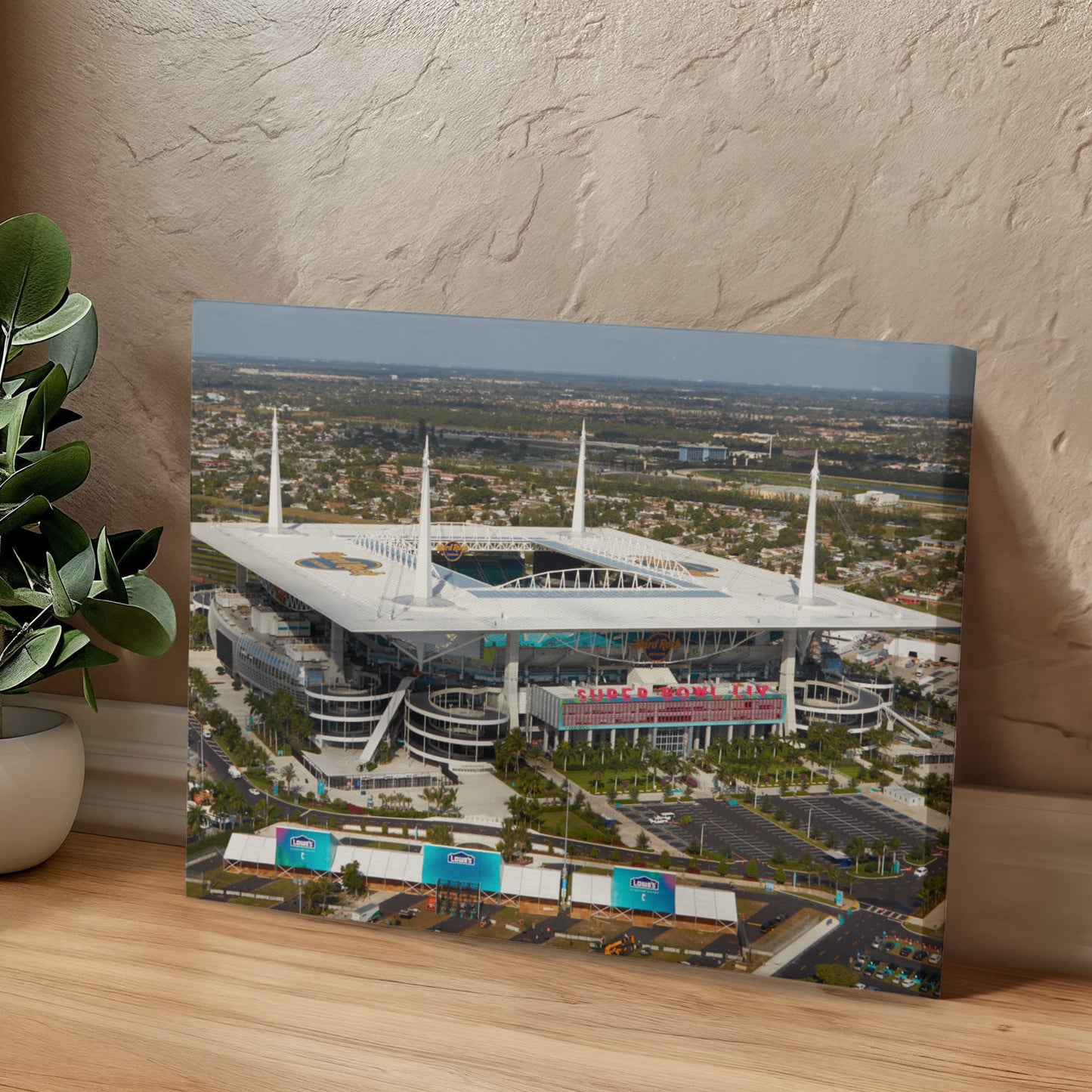Canvas Wall Art - Aerial view of Hard Rock Stadium in Miami Gardens, a city just north of Miami, Florida