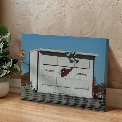 Canvas Wall Art - The stands and press box at the football stadium where the Dollarway High School Cardinals team plays in White Hall