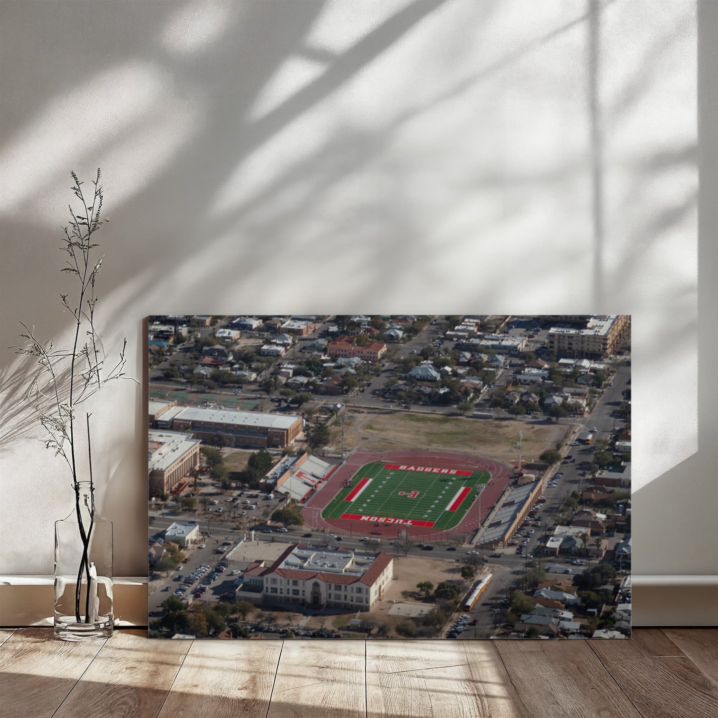 Canvas Wall Art - Tucson, Arizona, area, with a focus on the campus and football stadium of the Tucson High Magnet School