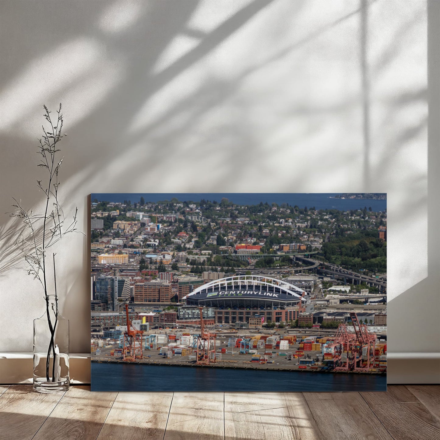 Canvas Wall Art - Aerial view of Seattle, Washington, CenturyLink Field home of the Seattle Seahawks NFL football team