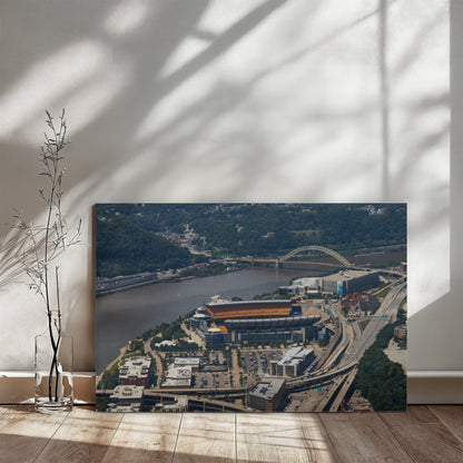 Canvas Wall Art - Aerial view of Pittsburgh, Pennsylvania, Pittsburgh Steelers' Heinz Field football