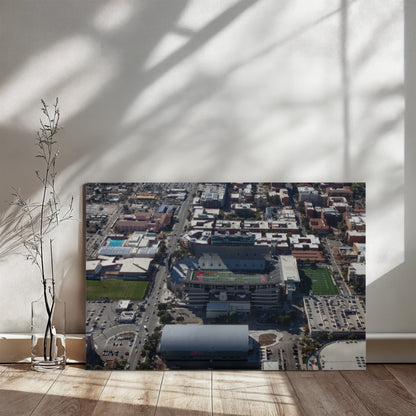 Canvas Wall Art - Aerial view of the Tucson, Arizona, area, with a focus on the University of Arizona campus, football stadium and arena