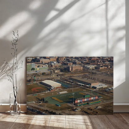 Canvas Wall Art - Detroit, Michigan, Wayne State University campus, including its football stadium